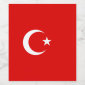 Türkische Flagge Weinetikett (Einzelnes Label)