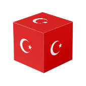 Türkische Flagge Würfel (Vorderseite Schrägansicht)