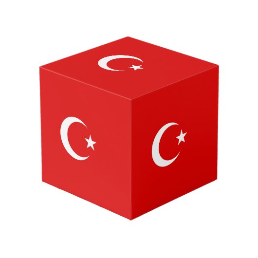 Türkische Flagge Würfel (Vorderseite Schrägansicht)