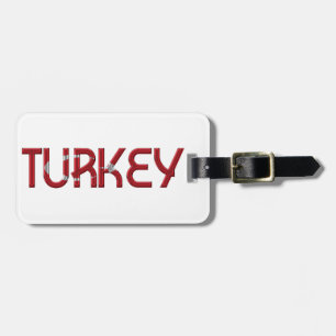 Türkische Flaggenfarben Typografie Gepäckanhänger
