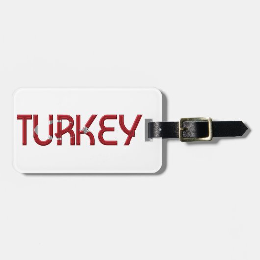 Türkische Flaggenfarben Typografie Gepäckanhänger (Vorderseite horizontal)