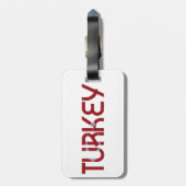 Türkische Flaggenfarben Typografie Gepäckanhänger (Rückseite vertikal)