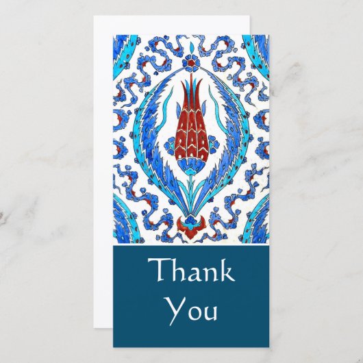 Türkische Fliese mit Tulpe Danke Karte (Vorne/Hinten)