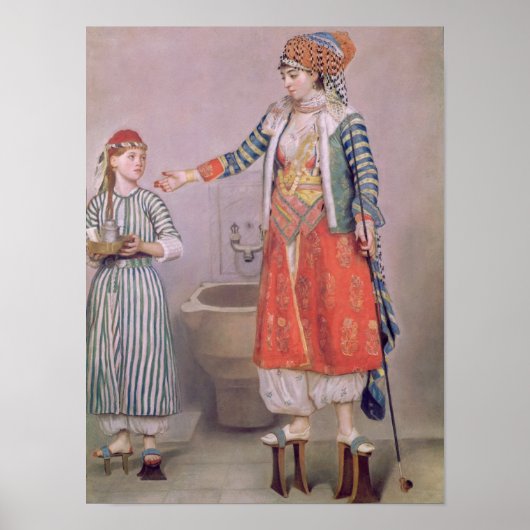 Türkische Frau mit ihrem Diener Poster (Vorne)