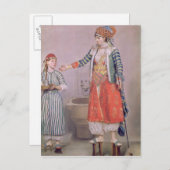 Türkische Frau mit ihrem Diener Postkarte (Vorne/Hinten)