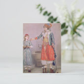 Türkische Frau mit ihrem Diener Postkarte (Stehend Vorderseite)