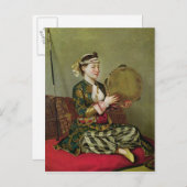 Türkische Frau mit Tambourine Postkarte (Vorne/Hinten)