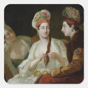 Türkische Frauen Quadratischer Aufkleber