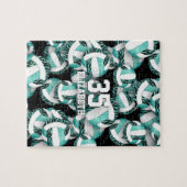 Türkische Girls mit Zebrastreifen-Volleyballs Puzzle (Horizontal)