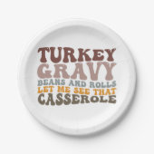 Türkische Gravy Beans and Rolls Fall Erntedank Pappteller (Vorderseite)