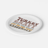 Türkische Gravy Beans and Rolls Fall Erntedank Pappteller (Schrägansicht)