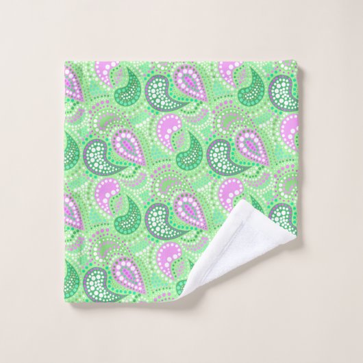 Türkische Gurken abstraktes Polka-Punktmuster Badhandtuch Set (Waschlappen)