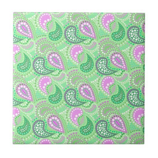 Türkische Gurken abstraktes Polka-Punktmuster Fliese (Vorderseite)