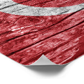 Türkische Holzflagge Poster (Ecke)