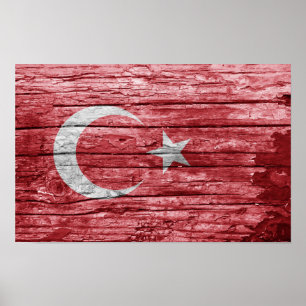 Türkische Holzflagge Poster