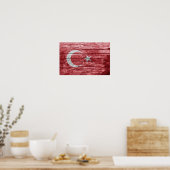 Türkische Holzflagge Poster (Küche)