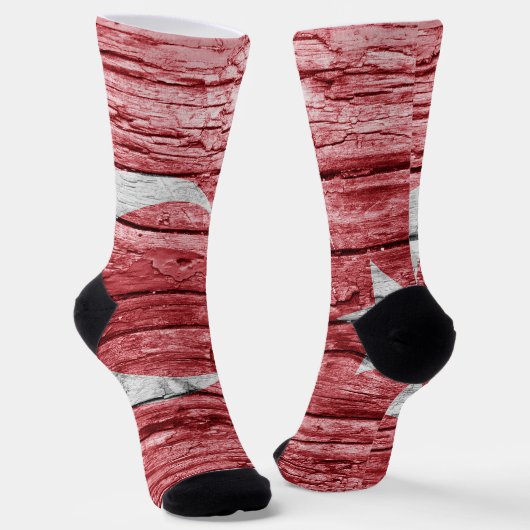 Türkische Holzflagge Socken (Gewinkelt)
