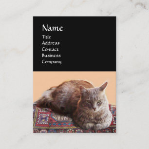 TÜRKISCHE KATZE AUF DEM ALTCARPET-MONOGRAM VISITENKARTE