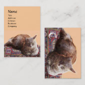 TÜRKISCHE KATZE AUF DEM ALTCARPET-MONOGRAM VISITENKARTE (Vorne/Hinten)