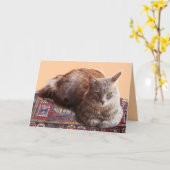 TÜRKISCHE KATZE AUF DEM ALTEN KARPET KARTE (Gelbe Blume)