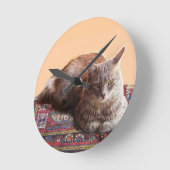 TÜRKISCHE KATZE AUF DEM ALTEN KARPET RUNDE WANDUHR (Winkel)