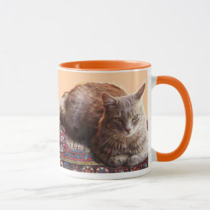 TÜRKISCHE KATZE AUF DEM ALTEN KARPET TASSE