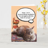 TÜRKISCHE KATZE IN ÜBERSCHREITENDER MEDITUNG KARTE (Gelbe Blume)