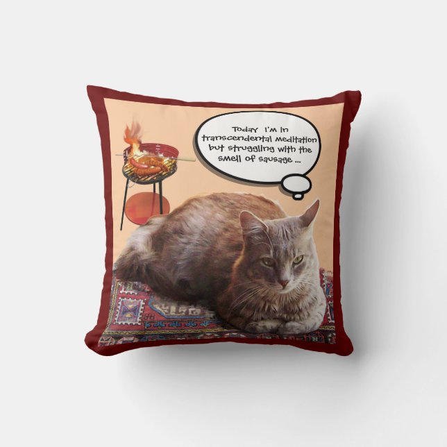 TÜRKISCHE KATZE IN ÜBERSCHREITENDER MEDITUNG KISSEN (Vorderseite)