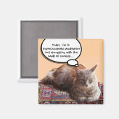 TÜRKISCHE KATZE IN ÜBERSCHREITENDER MEDITUNG MAGNET (Vorderseite/Rückseite)