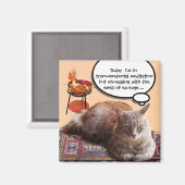 TÜRKISCHE KATZE IN ÜBERSCHREITENDER MEDITUNG MAGNET (Vorderseite/Rückseite)