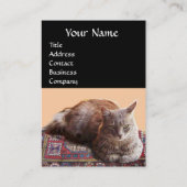 TÜRKISCHE KATZE IN ÜBERSCHREITENDER MEDITUNG VISITENKARTE (Rückseite)