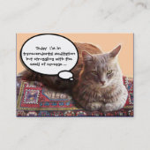 TÜRKISCHE KATZE IN ÜBERSCHREITENDER MEDITUNG VISITENKARTE (Rückseite)