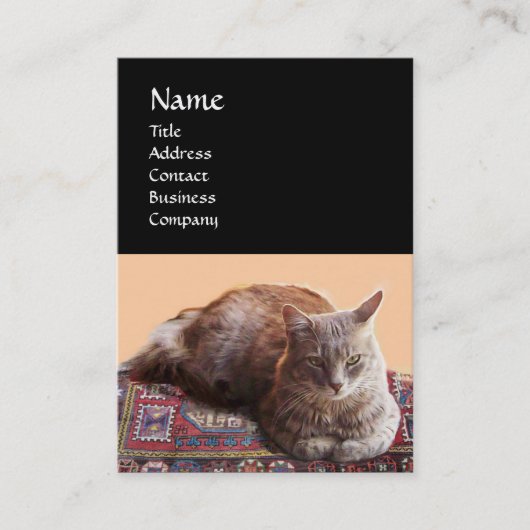 TÜRKISCHE KATZE IN ÜBERSCHREITENDER MEDITUNG VISITENKARTE (Vorderseite)