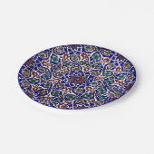 Türkische Keramik Blau und Rot Pappteller (Schrägansicht)