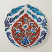 Türkische Keramik Floral Rundes Kissen (Rückseite)