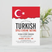 Türkische Küche | Party Flag Weißer Einladung (Stehend Vorderseite)