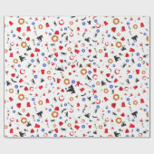 Türkische Kultureinzelteile in einem Spaßmuster Geschenkpapier (Flach)