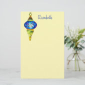 Türkische Lampen blaue Mosaik Aquarellkunst Briefpapier (Stehend Vorderseite)