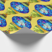 Türkische Lampen blaue Mosaik Aquarellkunst Geschenkpapier (Ecke)