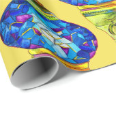 Türkische Lampen blaue Mosaik Aquarellkunst Geschenkpapier (Rolleneckpunkt)