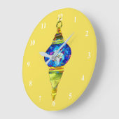 Türkische Lampen blaue Mosaik Aquarellkunst Große Wanduhr (Winkel)