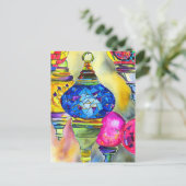 Türkische Lampen Mosaik Aquarell Kunst Postkarte (Stehend Vorderseite)