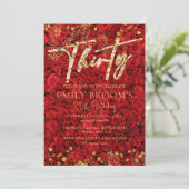 Türkische Liebe Rose 30. Geburtstag Einladung (Stehend Vorderseite)