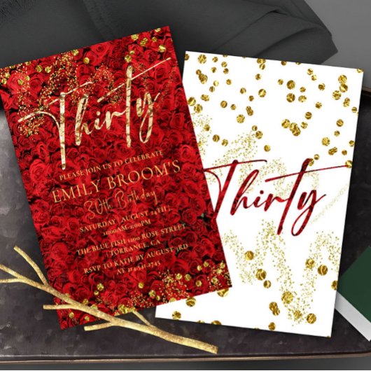 Türkische Liebe Rose 30. Geburtstag Einladung