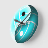 Türkische Mädchen Yang-Volleyball personalisiert Runde Wanduhr (Winkel)
