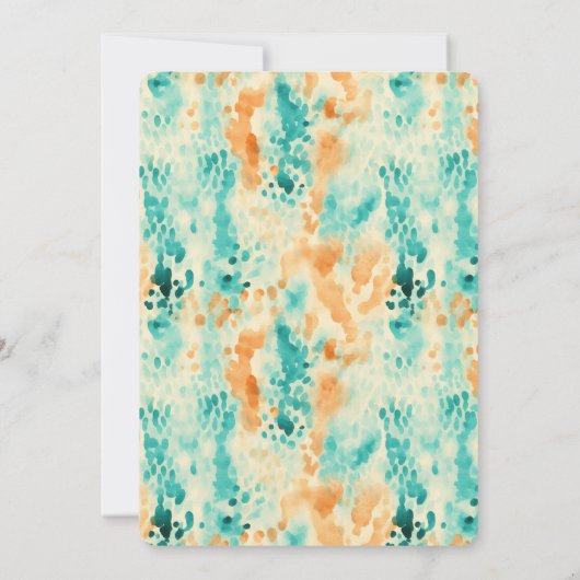 Türkische Mandarine Tier Abstrakt Geburtstag Einladung (Rückseite)