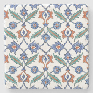 Türkische mittelalterliche Fliesen: Blumenschmuck. Steinuntersetzer