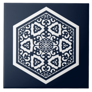 Türkische osmanische Weiß-Blau-Ware-Filigran-Desig Fliese