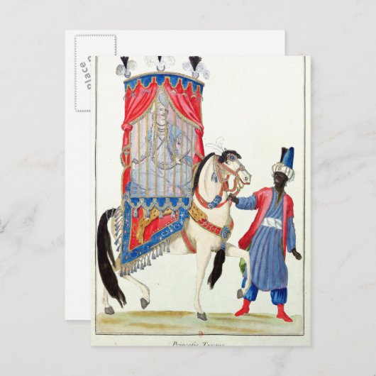 Türkische Prinzessin auf dem Weg zur Moschee Postkarte (Vorne/Hinten)