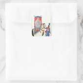 Türkische Prinzessin auf dem Weg zur Moschee Quadratischer Aufkleber (Tasche)